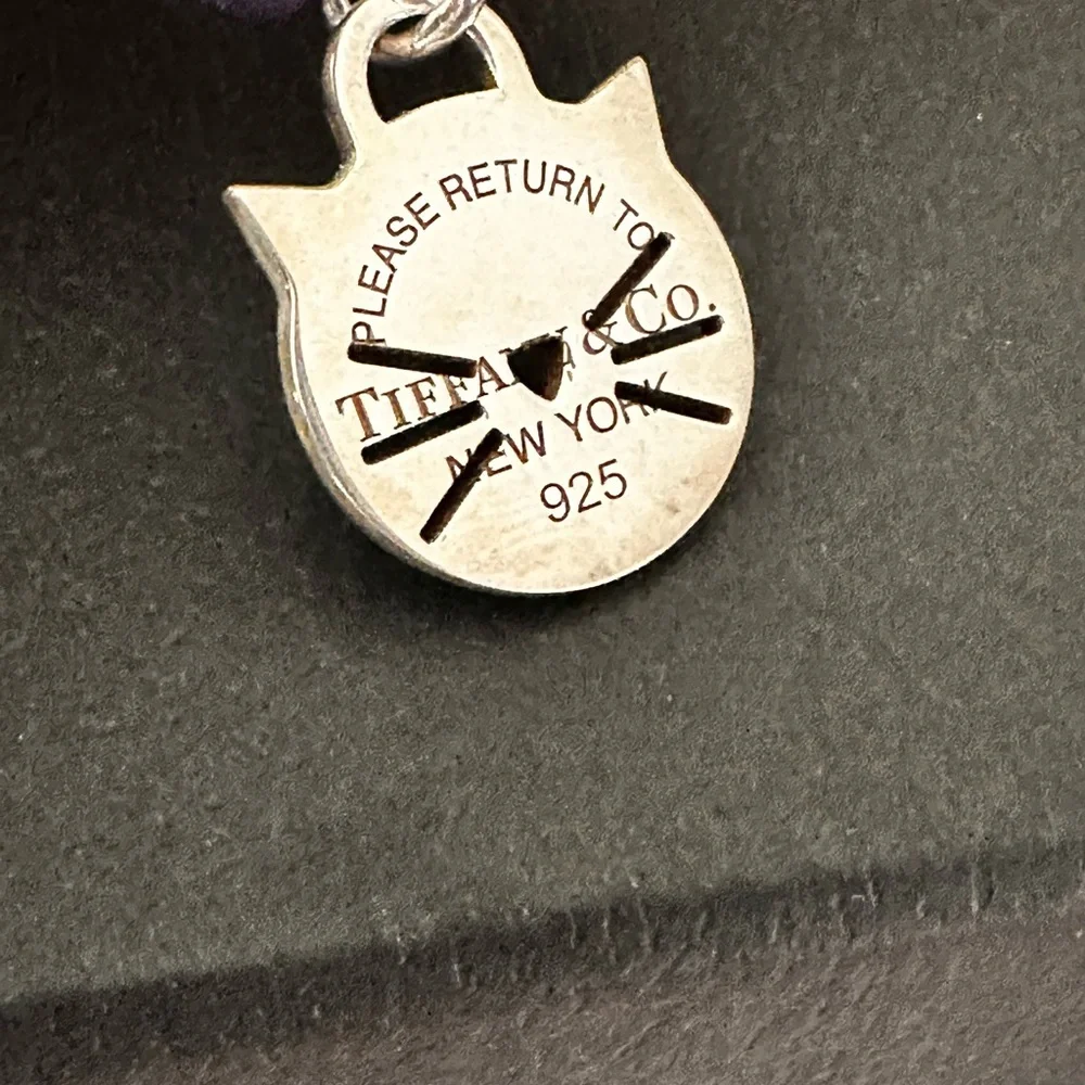 Tiffany & Co. Sterling Silver Cat Head Pet ID Charm - Silver